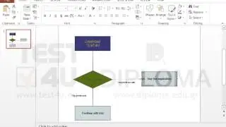 Use a straight connector between the decision shape and the process shape (Buy the application)...