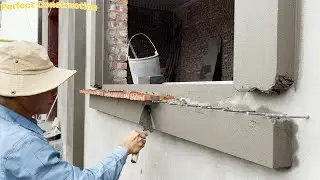 Advanced Construction Techniques for Finishing Window Frames with Brick and Cement-Sand Layers