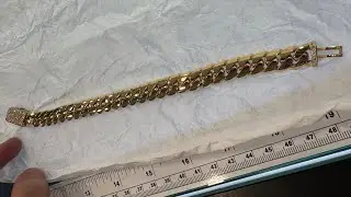 Diamond Sleek Lock 11mm Miami Cuban link bracelet from GoldZenn