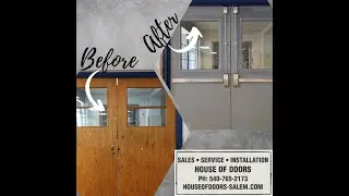 Before and After school door and hardware replacement by House of Doors