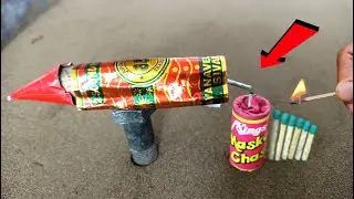 Diwali Rocket And ground chhakar Amezing Experiment|matchstick Chain reaction dominos|😱
