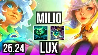 MILIO & Lucian vs LUX & Zeri (SUP) | Good KDA: 0/1/28 | EUW Master | 25.24