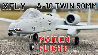 XFly-Model A-10 🐗 Twin 50mm EDF Jet PNP - MAIDEN FLIGHT (English/Français) 4K UHD