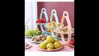 3 Layer Portable Folding Plate Snack Fruit Candy Nuts Dried Fruit Plates Bowl Kitchen Supplies