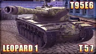 T57 ● LEOPARD 1 ● T95E6 | World of Tanks Blitz Replays