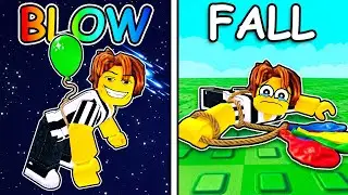 i blew THE BIGGEST BALLOON in Roblox blow up and fall...