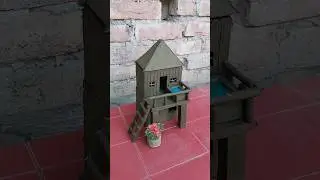 Beautiful miniature mud house making 🏠 || #clayhouse #mudhouse #craft
