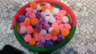 Diy Pom Pom Table Mat! पोम फोम से टेबल मैट बनाने का आसान तरीका!