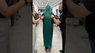 The Most Stunning Turquoise Hair Ever 😍 Long & Silky #hair
