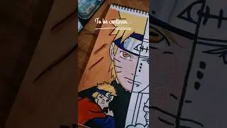 30 Days Anime Challenge🔥#shorts Day 23 Half Naruto & Pain Drawing🎨