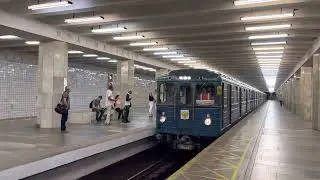 Электропоезд Еж3/Ем508Т &laquo;Путеизмеритель с лабораторией&raquo; на станции &laquo;Полежаевская&raquo;