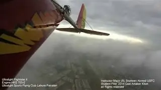 Ultralight Flightstar II fly over clouds Lahore sports flying Pakistan