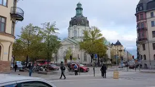 Walking in Stockholm: Odenplan subway art and V&auml;stmannagatan (4K)