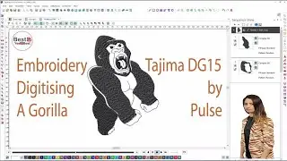 Embroidery Digitizing A Gorilla with Tajima DGML by Pulse 15 Software