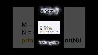 PYTHON || Sets || Set comparison || #python #toutorial #education #coding#sets #setcomparison #study