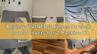 Review JIVINER 3 Pieces Stretch Couch Covers for 2 Cushion Couch Fitted Thick Loveseat Sofa Slipcove