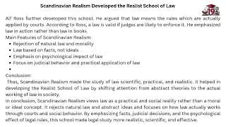 Scandinavian Realism Developed the Realist School of Law
