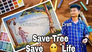 Save Tree Save Life Drawing Pictures, Poster On don't cut trees, Save tree Drawing with colour, Easy