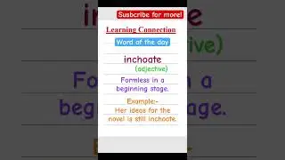 English vocabulary to learn inchoate #shorts #shortsfeed #vocabulary #ielts #words #wordmeaning