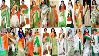 Independence Day look inspired Saree For Girls&Wome Tiranga Saree Salwar Suit Collection Design2022