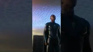 A superhero saving Earth