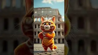 My Cute Cat in Rome &mdash; Roman Hero Pose. #3danimation #cutecat