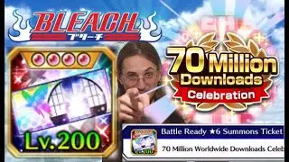 *FREE* 6 STARS Summons Ticket LVL 200! Battle Ready 70 Million Celebration Gift! Bleach Brave Souls