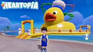 HEARTOPIA ⭐️ I FOUND THE SECRET GIANT DUCK PARKOUR ON THE BEACH