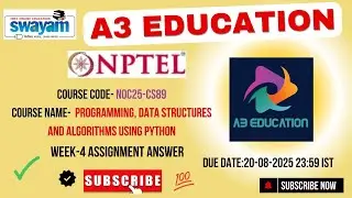 NPTEL Programming, Data Structures and Algorithms using Python Week 4 Assignment Answers noc25-cs89