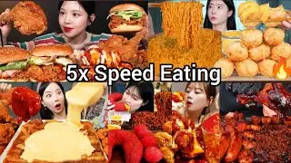 5x Speed Eating Sound | BEST FOOD COMPILATION | ASMR MUKBANG | Satisfying Eating Sound 🔥🥵😱