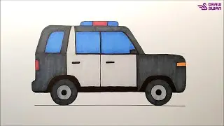 How to Draw a Police Car SUV