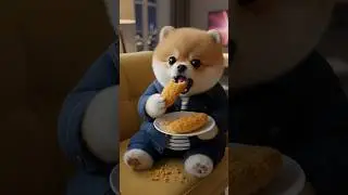 ⚠️ Fried Fish eating ASMR | Cute Dog | ASMR Eating | Food | ASMR | #asmr #cat #satisfying #shorts
