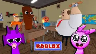 Малыш Дюпль Спрунки против Тунг Тунг Сахура, спящего на уроке!? #roblox #obby