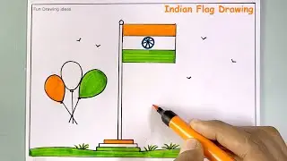 How to Draw Indian Flag easy step by step for Kids  | Indian National Flag drawing | 15 August