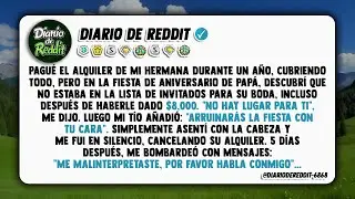 Cubrí el alquiler de mi hermana durante un año, todo incluido. Pero en la fiesta de aniversario de..