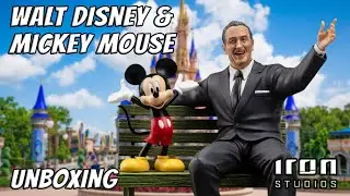 Iron Studios Walt Disney & Mickey Mouse D23 Event Exclusive 1/10 Art Scale Figure Unboxing - RARE