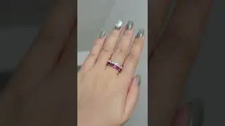 Ruby Eternity Band, Baguette eternity band, Sterling silver