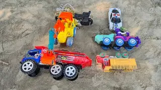 Citi dumper truck bike crashed pulling 3dx jcb 🛺Toy video 
