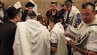 Reading the Torah  at the Western Wall (Wailing Wall), Jerusalem Israel