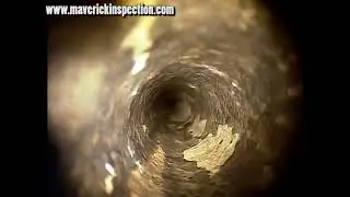 Heat exchanger tubes before cleaning using a video inspection sewer pipe camera
