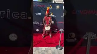 Dramane Kone at the red carpet performing for Africa and South Korean World film festival in LA Cali