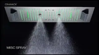 Cranach Orkney 35.4&rsquo;&rsquo;&times;15.7&rsquo;&rsquo;Luxurious Music LED Shower System | Handheld Shower | Bluetooth Speakers