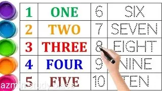 1 to 10  numbers with words drawing and colouring for kids |12345678910|123|colouring numbers page. 