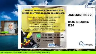 KURSUS KOD BIDANG CIDB KINI DIBUKA!! JOM DAFTAR SEKARANG DENGAN BND LEGACY