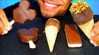 Disney Mickey Mouse Ice Cream Sandwich Cone Sweet Treats Cold Eating Sounds Mouth No Talking