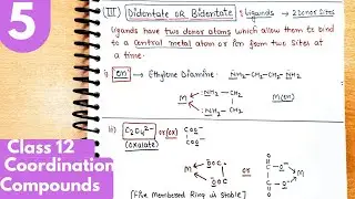 5) Bidentate ligand and polydentate ligand| EDTA ligand| Coordination Compound Class12 chemistry