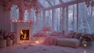 Winter Wind Outside & Gentle Fireplace | Cozy ASMR for Sleep