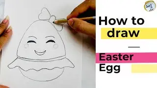 How to Draw Easter Egg , sketching Cute Egg , Simple egg Drawing