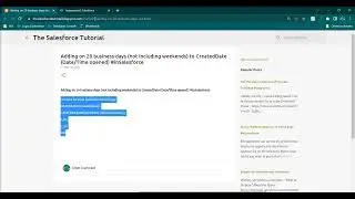 Adding on 20 business days not including weekends to CreatedDate DateTime opened #inSalesforce