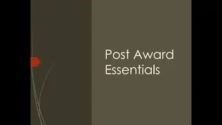 Post Award Essentials